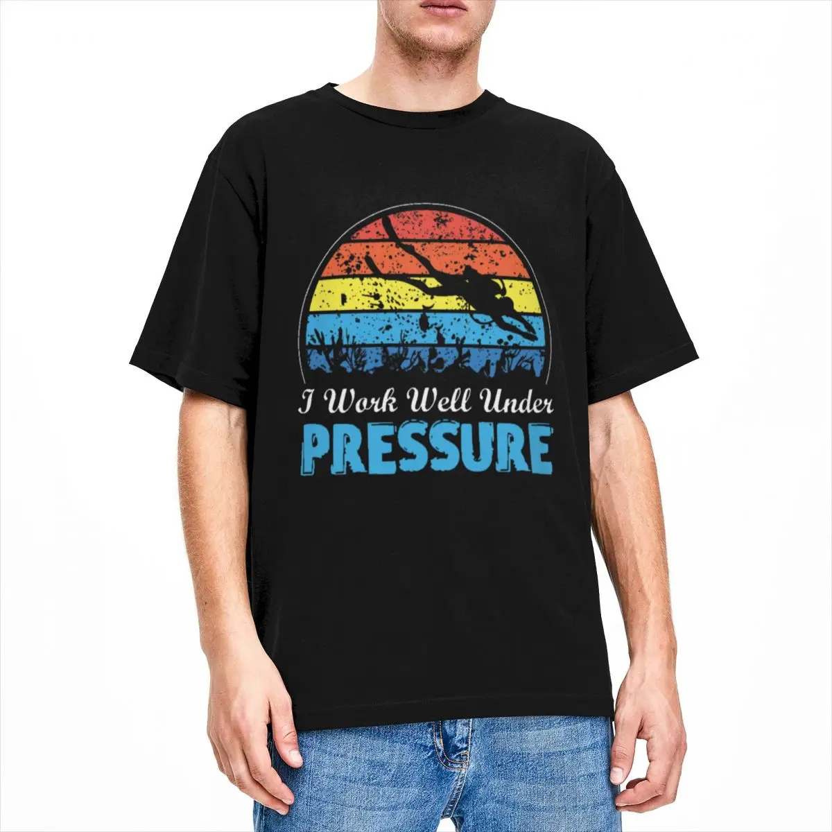 Men Women's I Work Well Under Pressure Shirt Stuff Humor Pure Cotton Top Leisure Short Sleeve Crewneck Tee Shirt Plus Size Shirt