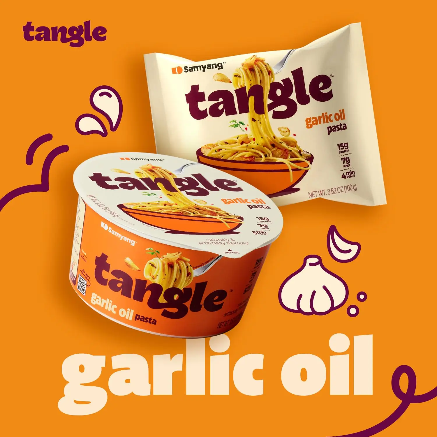 (samyang) tangle noodles inst. Sbr.. Garlic 100g