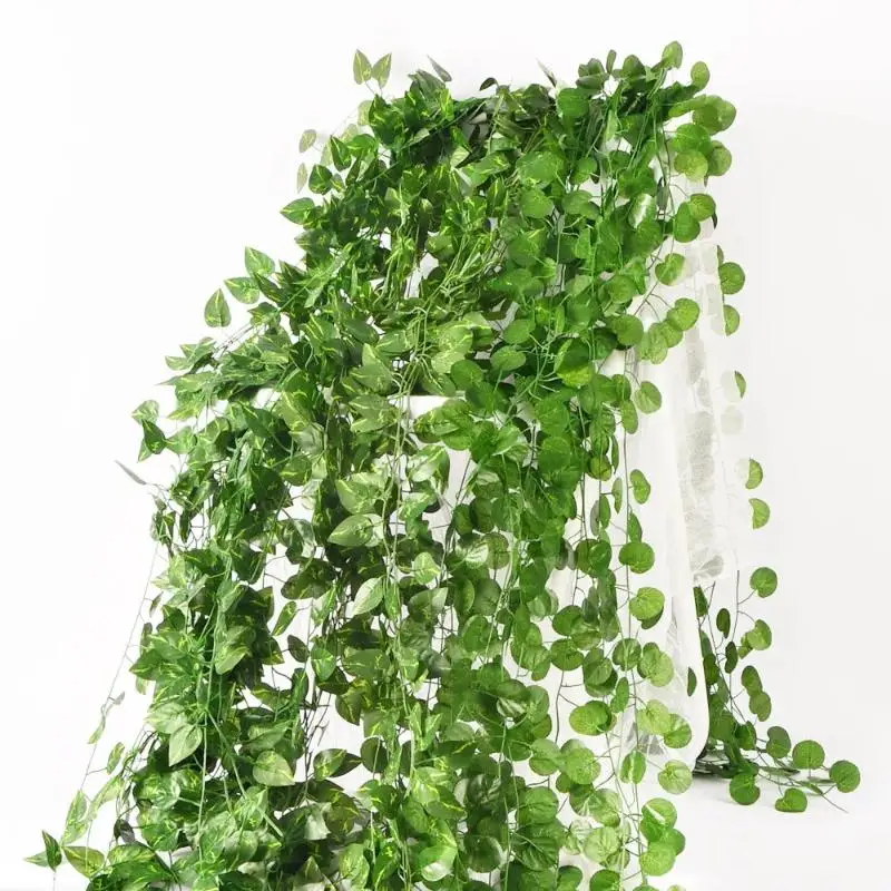 Artificial Plants Ivy Green Leaf Garland Hanging Fake Plant Vines Creeper For Home Bedroom Wall Wedding Praty Garden Decoration