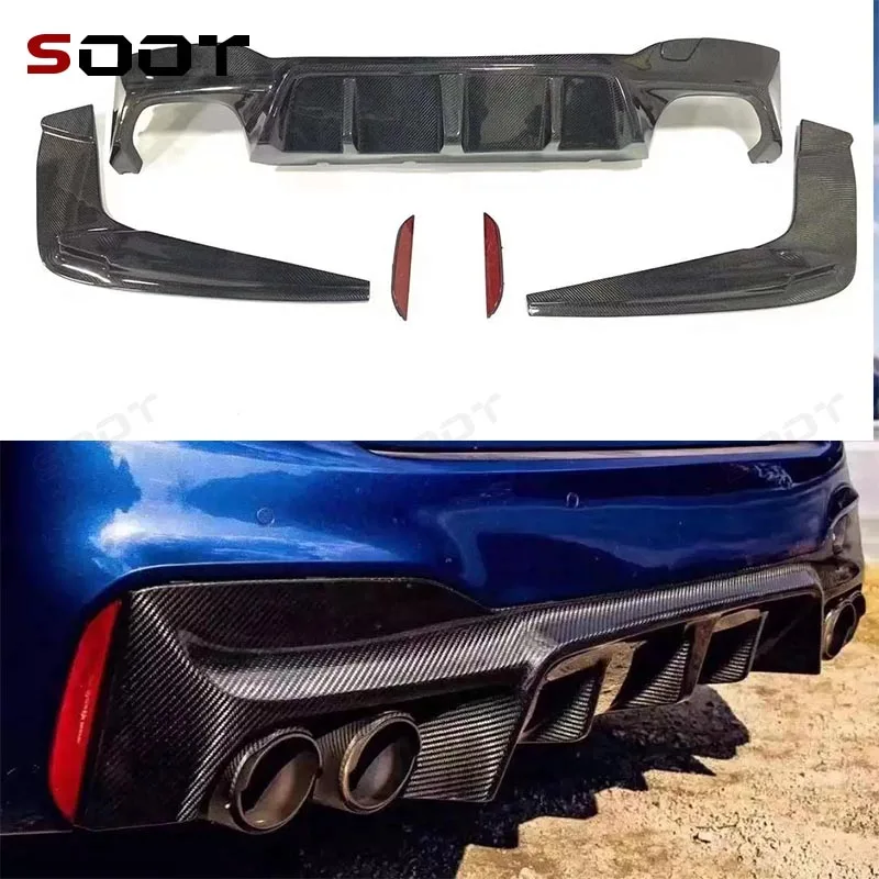 

For BMW 5 Series M5 F90 G30 G38 3D Style Carbon Fiber Back lip Car Rear Bumper Diffuser Rear Splitters Spoiler Back lip Auto Par
