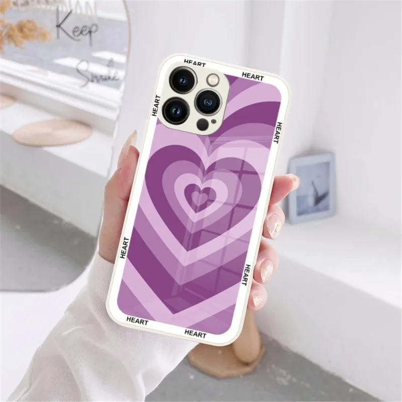 Latte Love Caffee Heart Phone Case Black White Glass For IPhone 13 14 12 11 Pro Max Plus Mini X XR 8 7 6s SE2020 Cover