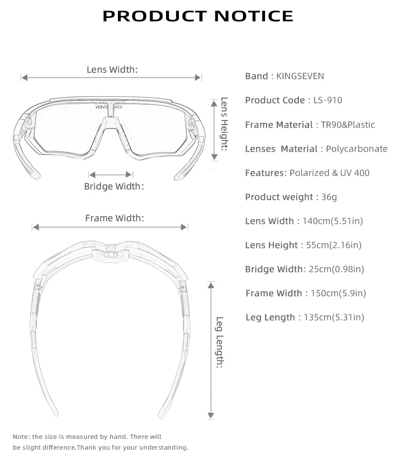 Kingseven photo chrome Fahrrad brille Anti-UV-Männer Fahrrad Fahrrad Sport Radfahren Sonnenbrille MTB Radfahren Klettern großen Rahmen – Detail 2