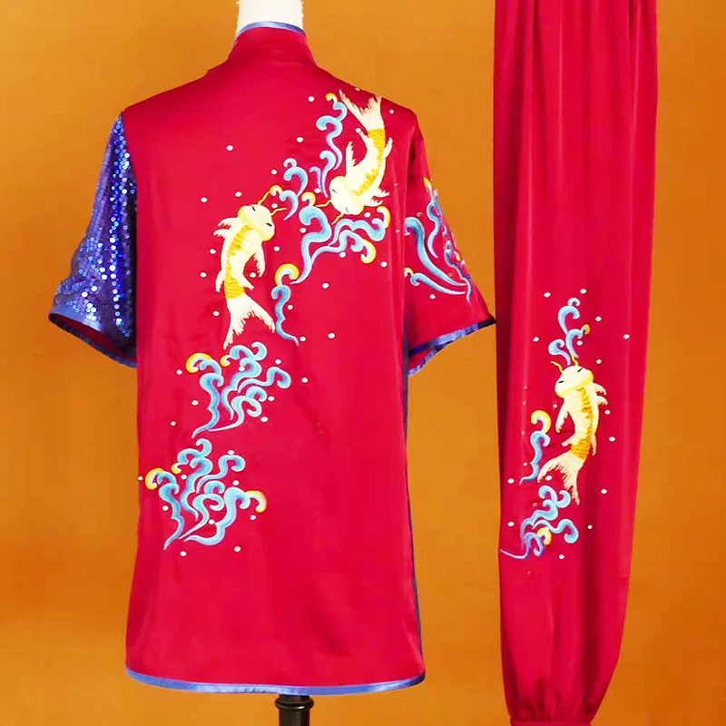 Custom Martial Arts Uniform Kung Fu Suit with Dragon Embroidery Southern Fist Long Fist Reinforced for KungFu Forms Competition