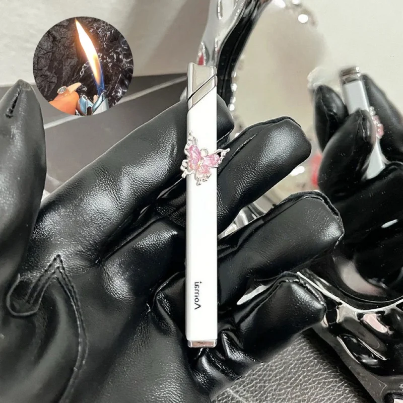 

Elegant Torch Lighter Adjustable Flame Inflatable Windproof Jet Lighter Used for Candle Bonfire Barbecue Camping Women's Gift