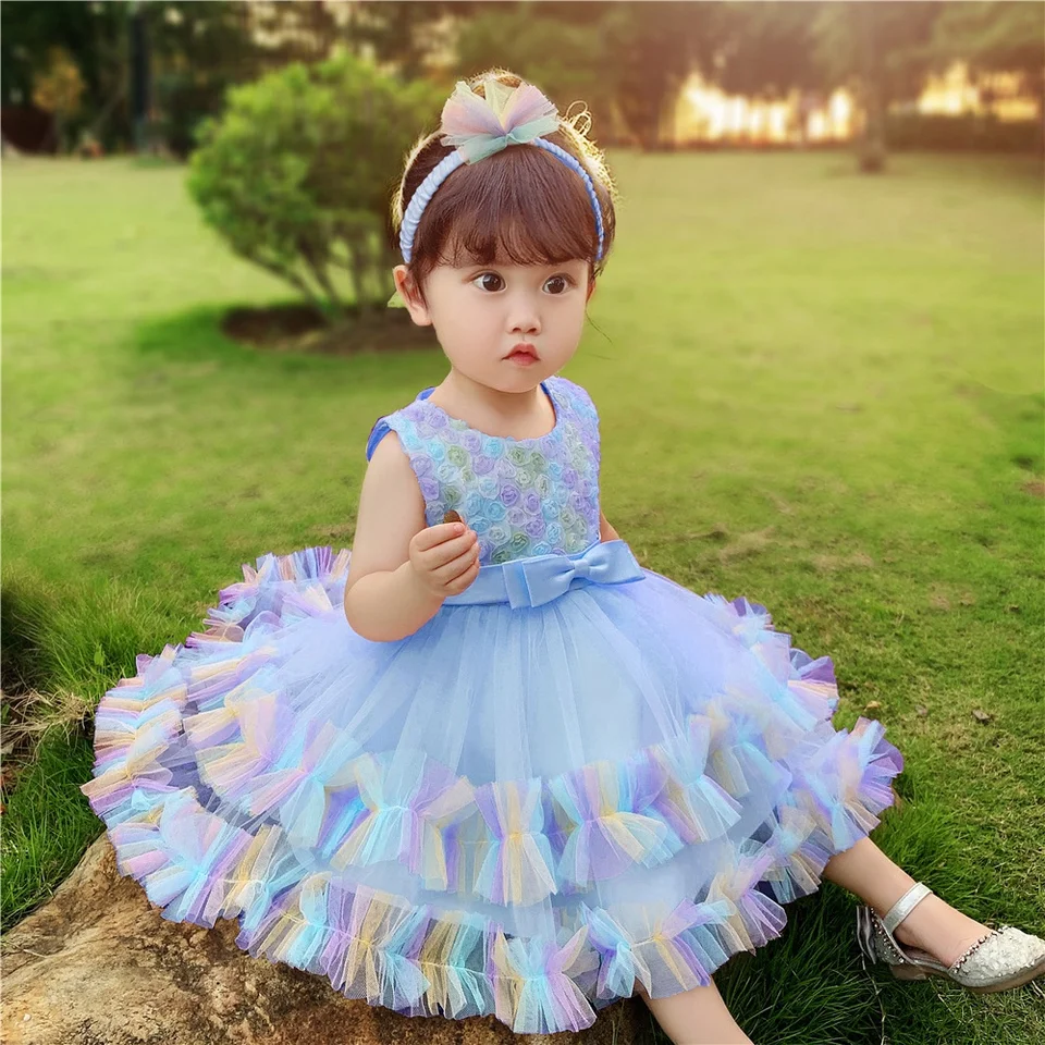 party dress 3-6 months Miipat Baby Girl Tulle Sleeveless Princess Party Dress with Headband | Green