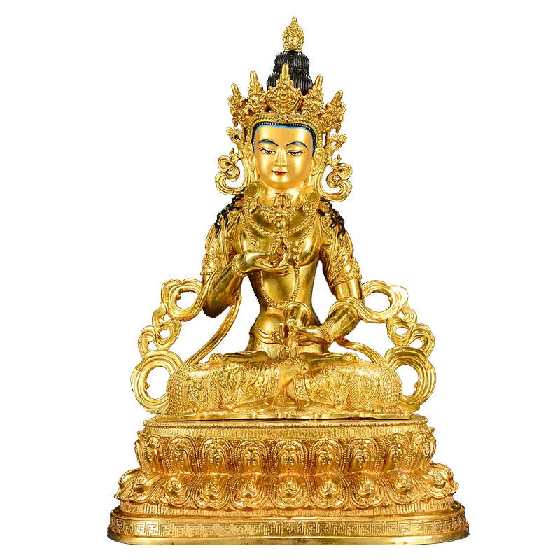 30CM large Nepal GOOD god Buddha statue Buddhism Family Vajrasattva  all-powerful Buddha copper gold-plating