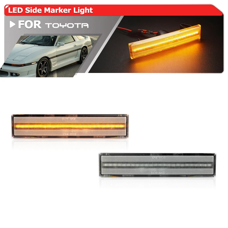 Para Toyota Supra MK3 A70 Toyota Celica MK4 T160 luces LED de posición lateral para guardabarros lámparas de señal de giro automática OEM: 8173020131 8174020131
