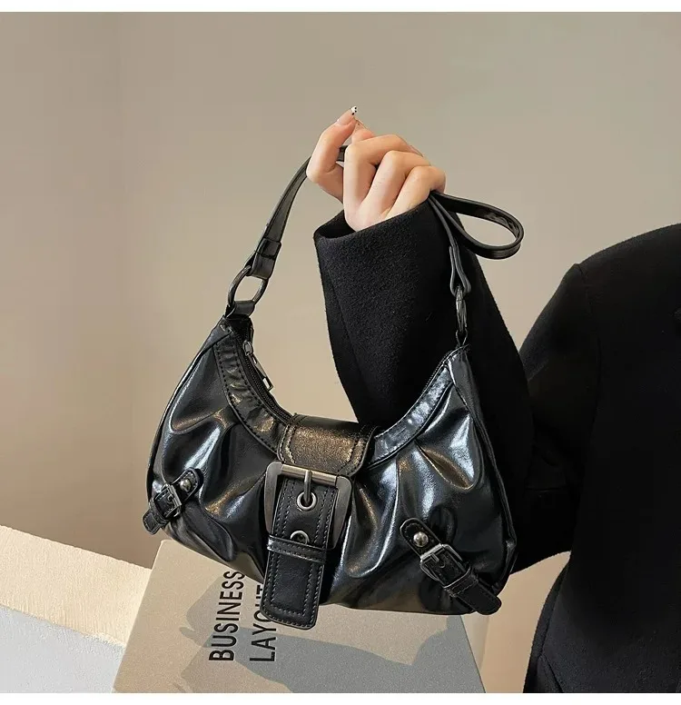 Retro Y2K Plissierte Hobo-Schultertasche für Damen, Trendige Maillard-Style Unterarmtasche, Clutch-Handtaschen für Reisen, Arbeit und Shopping – Detail 33