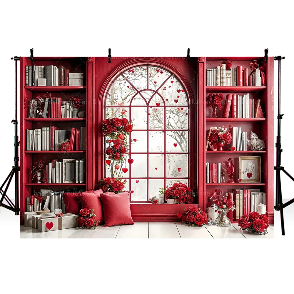 Mehofond cenário de fotografia do dia dos namorados, 14 de fevereiro, cenas românticas dos namorados, amor vermelho, coração, retrato floral
