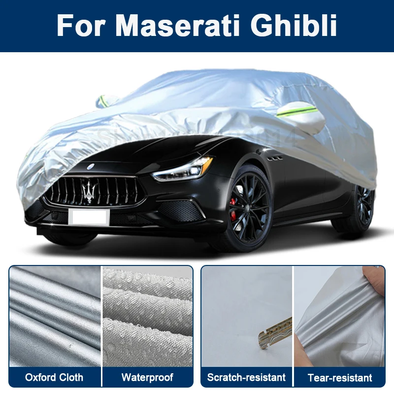 

Outdoor Full Car Cover For Maserati Ghibli with Reflective Strips Waterproof Snowproof Dustproof UV Protection Auto Accessories