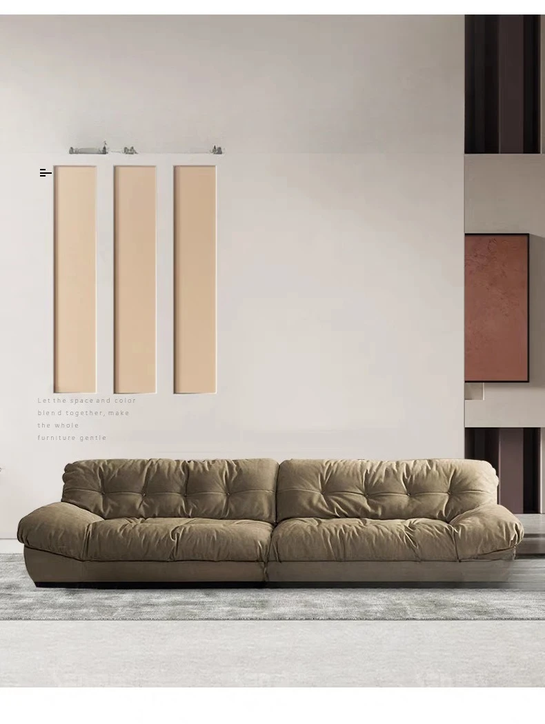 Italiaanse lichte luxe, wolkenmat lederen bank