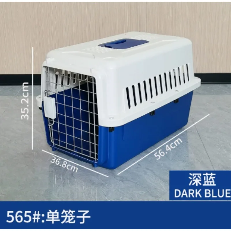 cat cage Grey CA565 Stackable PP Plastic Kennel With Wheels Metal Door Airline Approved Pet Carrier IATA Compliant Dog Cat Trave