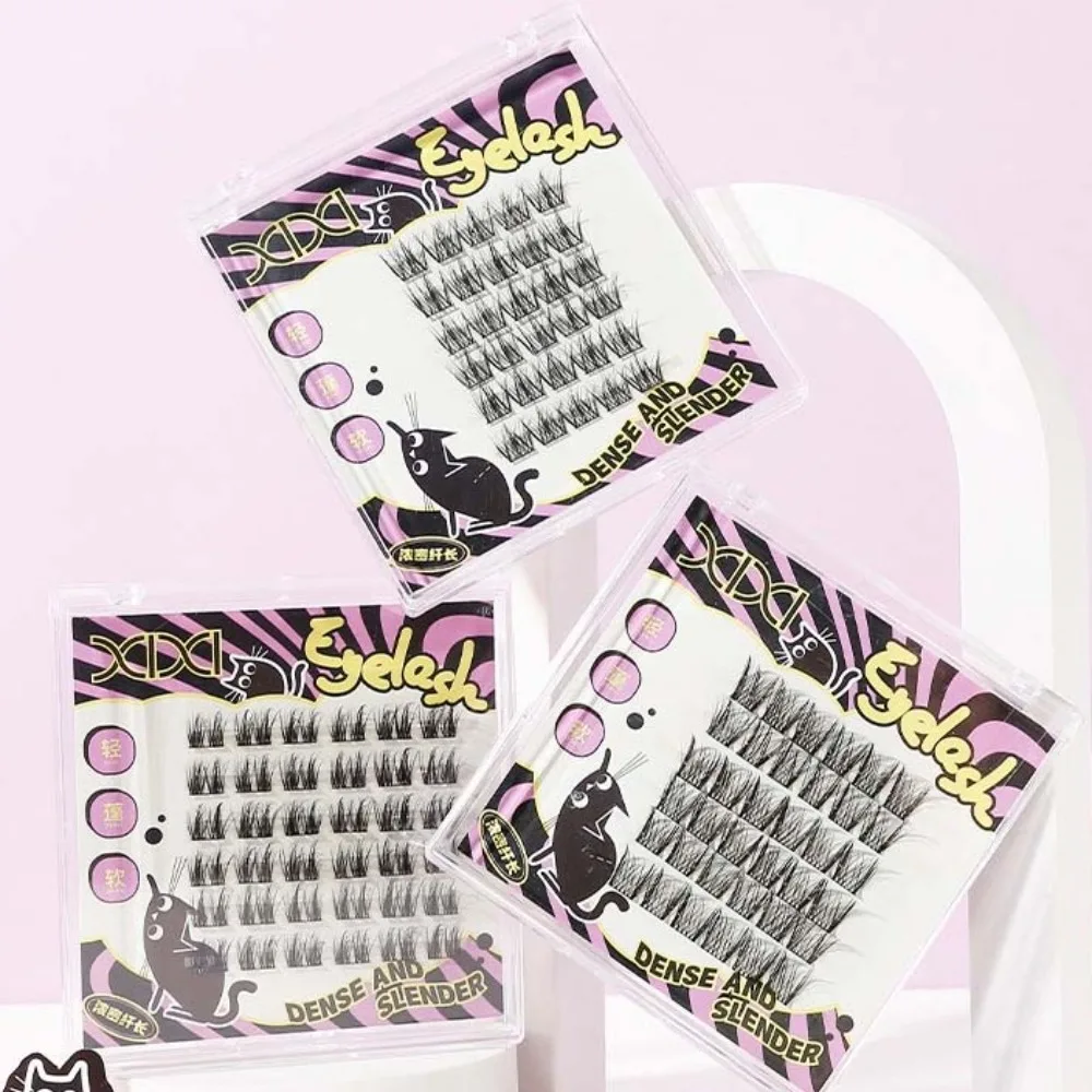 

Segmented Creative False Eyelashes Cat's Eye 7-12mm Individual Cluster Eyelashes Natural Long Lasting Eyelashes Extensions Women