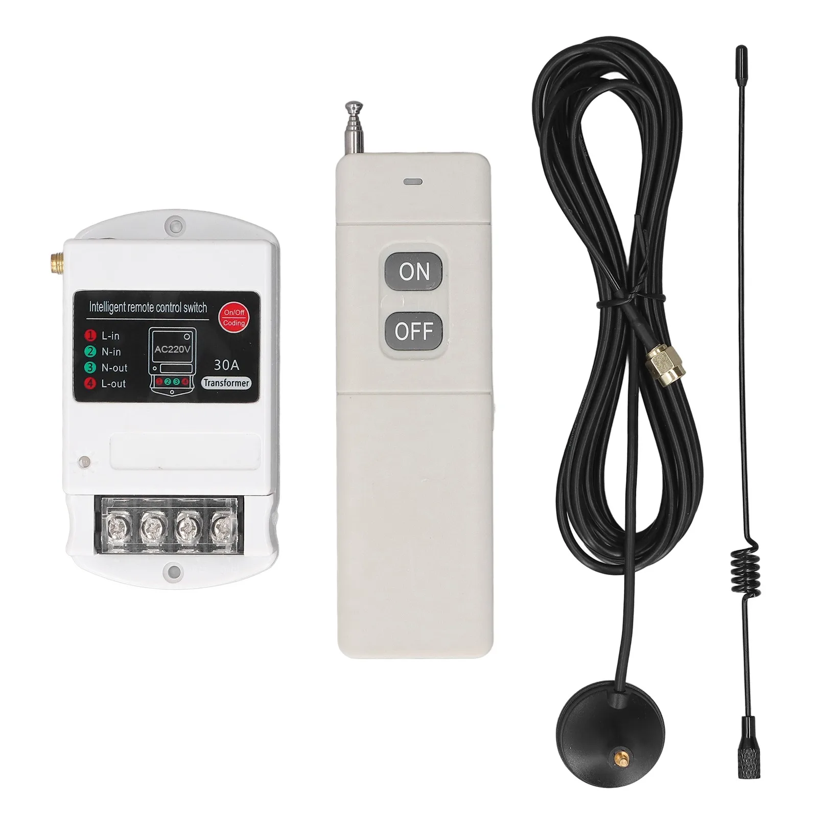 Wireless Remote Switch 1 Phase 30A 5000m Long Range RF for Garage Door Water Pump Motor Light Farm Agriculture