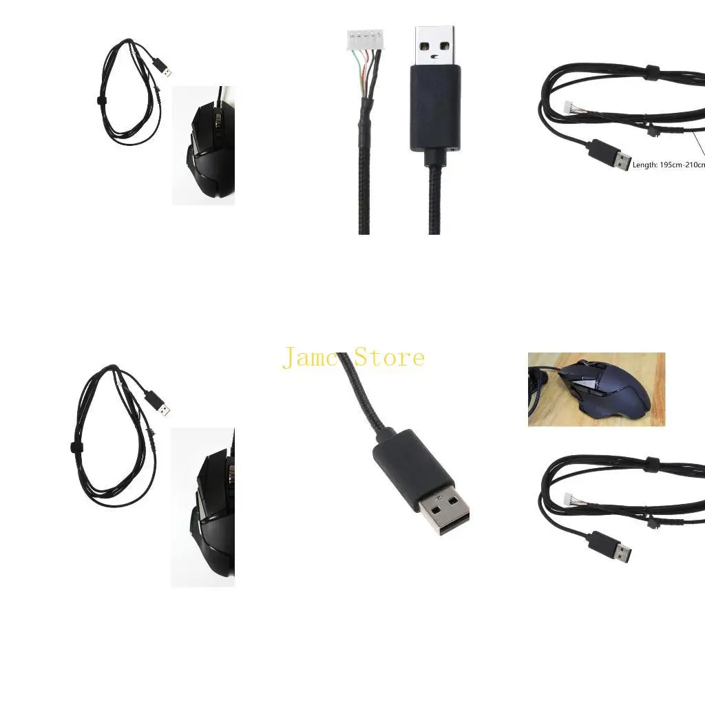 LX0B 2.2 Meters USB Mouse Line Wire Cable Replacement Repair Accessory for Game Mouse