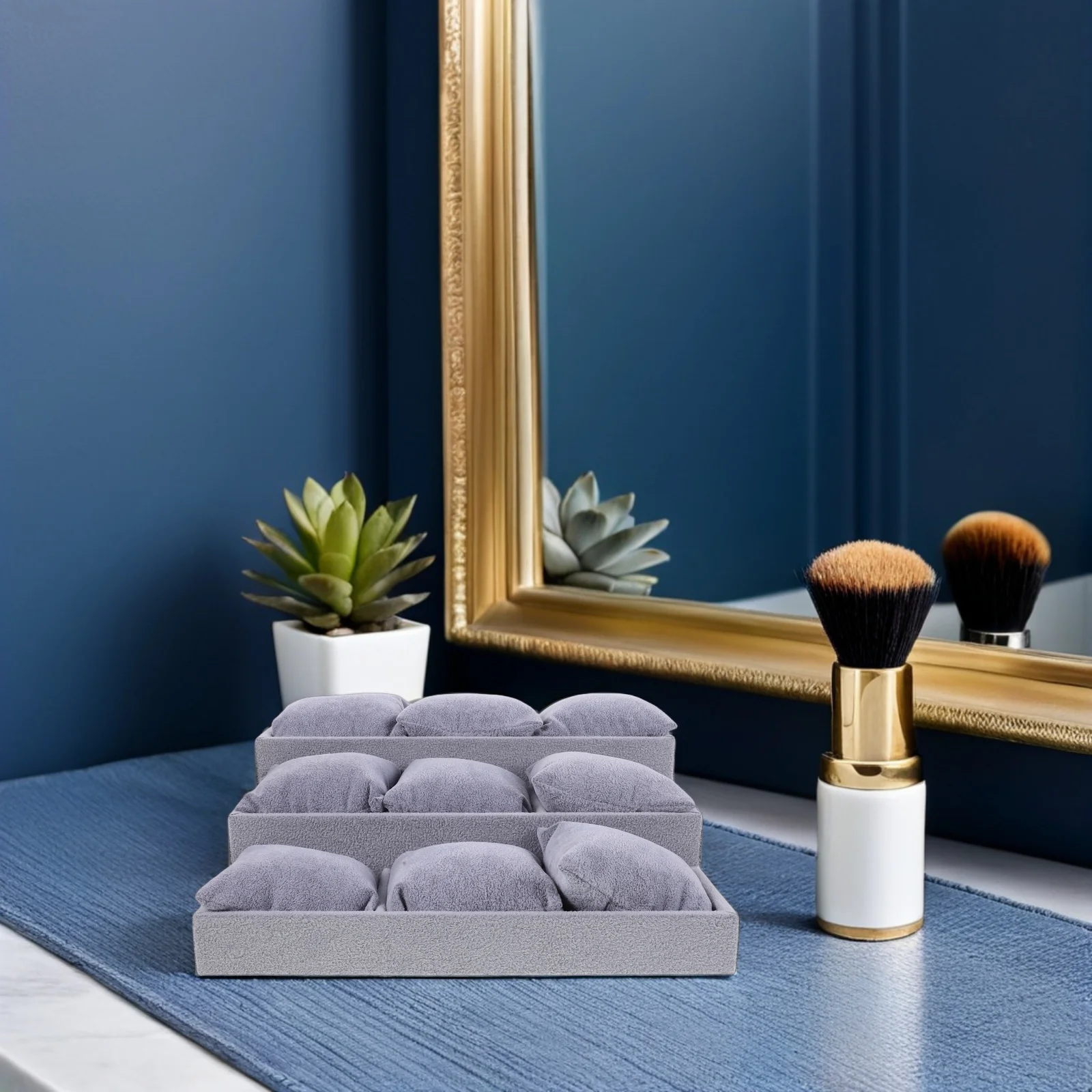 

9 Slot 3-Tier Watch and Bracelet Display Tray - Premium Jewelry Organizer for Dresser Counter Use - Portable Scratch-Resistant