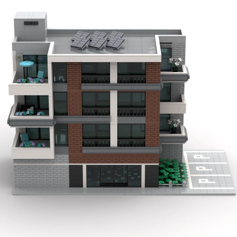 

5517PCS moc The Plateau - Apartments House Street Modular creative Children Brick Toy Birthday Building Christmas Gift Blocks
