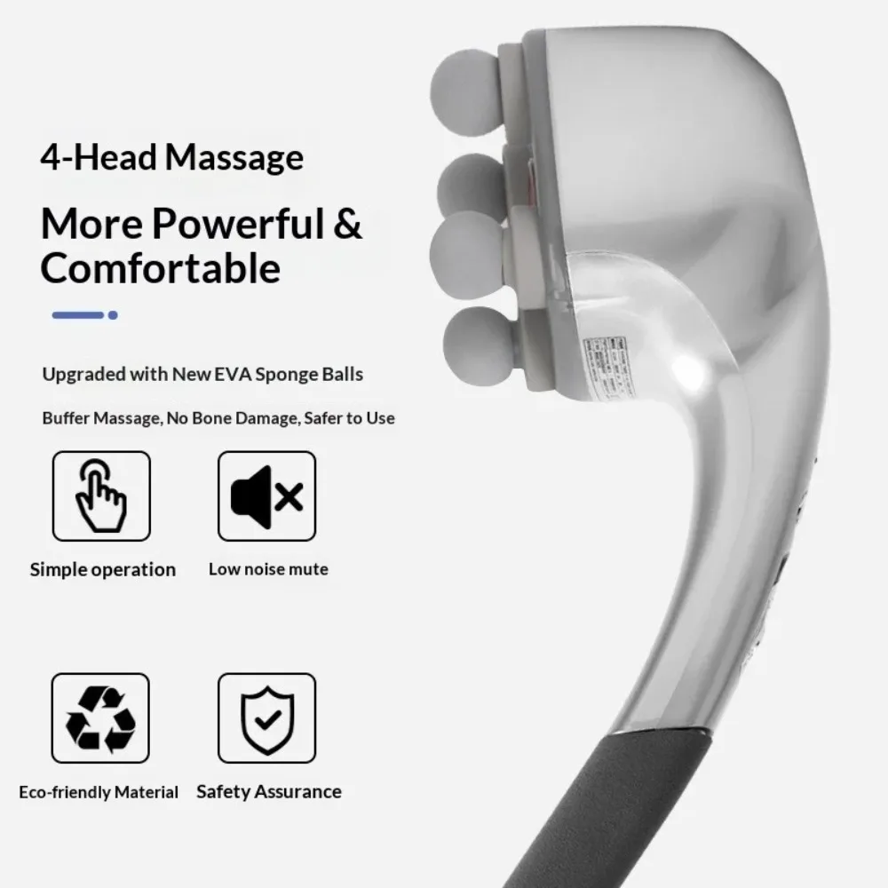 Handheld Massager Back Beater Electric Plug-in Model High-power Four-head Muscle Relaxation Massager Machine