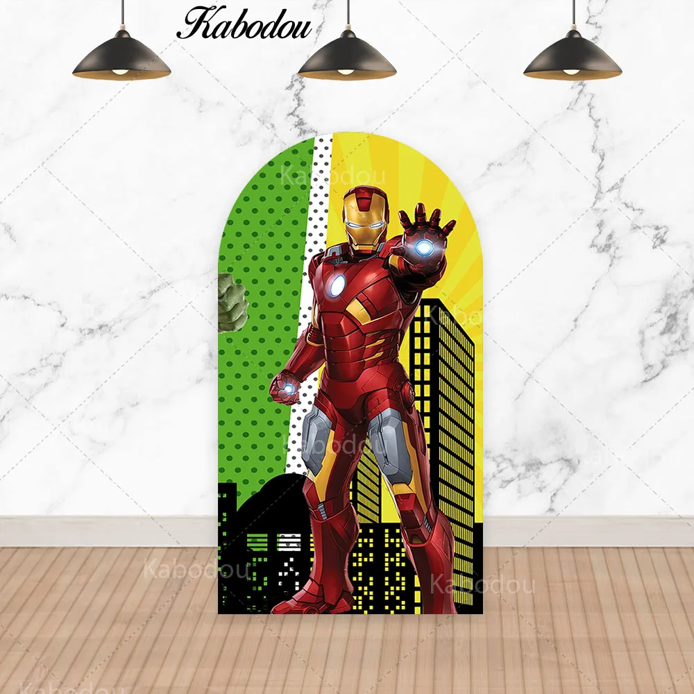 Marvel Avengers Arch Backdrop Arched Wall Kids Birthday Disney SuperHero Hulk Captain America Iron-Man Photography Background