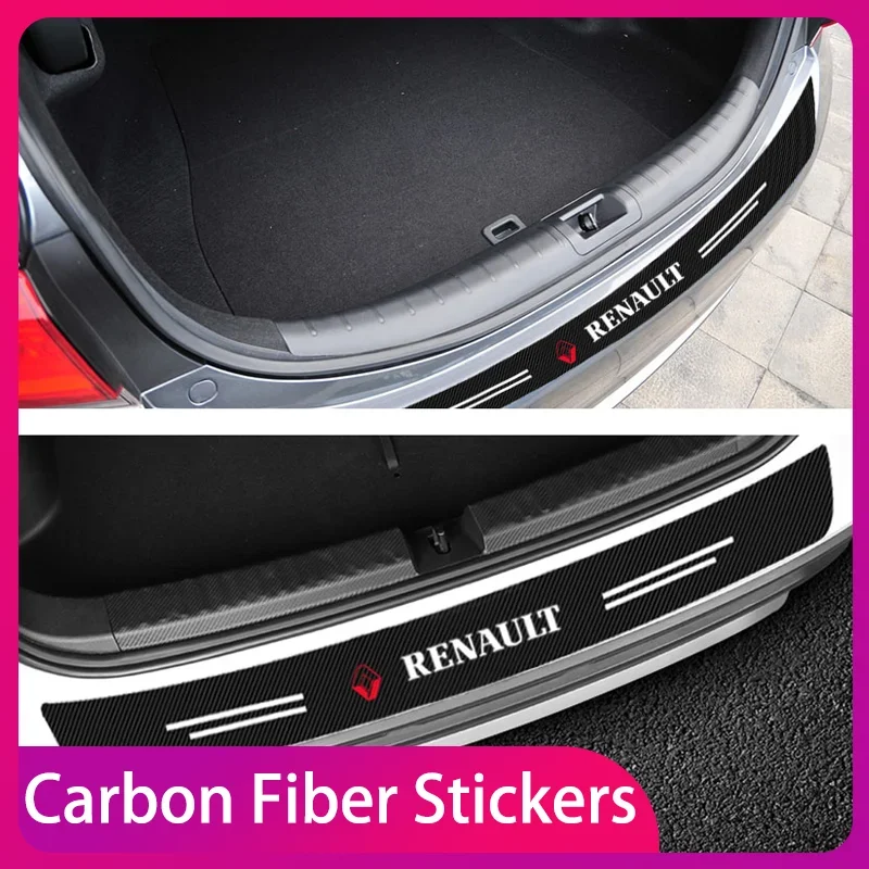 

Car Rear Bumper Load Edge Carbon fiber film Protector Stickers For Renault Clio Laguna 2 Megane 2 3 Duster Logan Captur