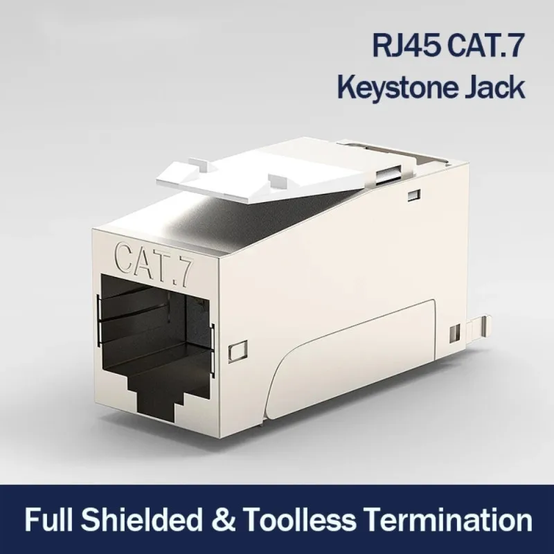 Keystone Jack RJ45 Female Connector 10Gbps Cat7 Shielded Ethernet RJ 45 Tool-Free Connection Computer Networking Modules Plugs