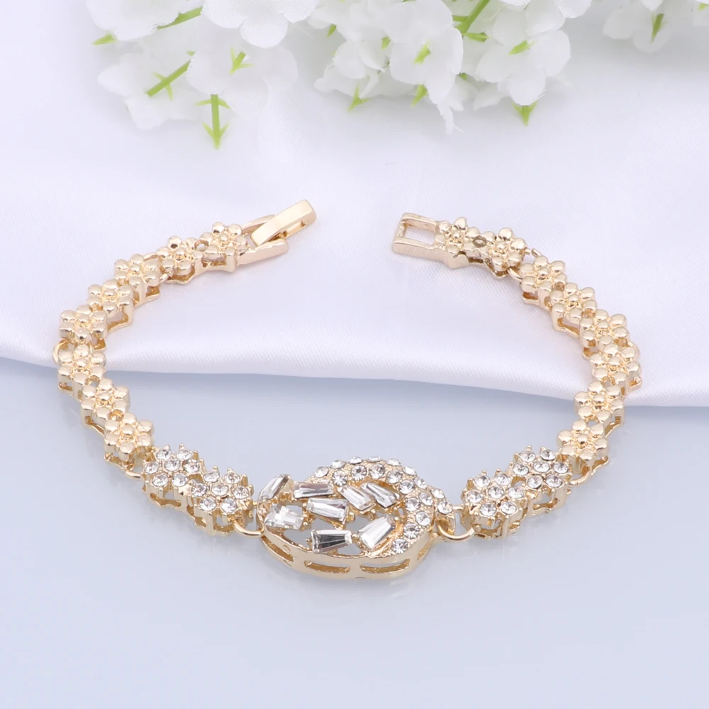 African Dubai Women Jewelry Set Gold Plated Luxury Design Party Jewelry Necklace Earrings Bracelet And Ring