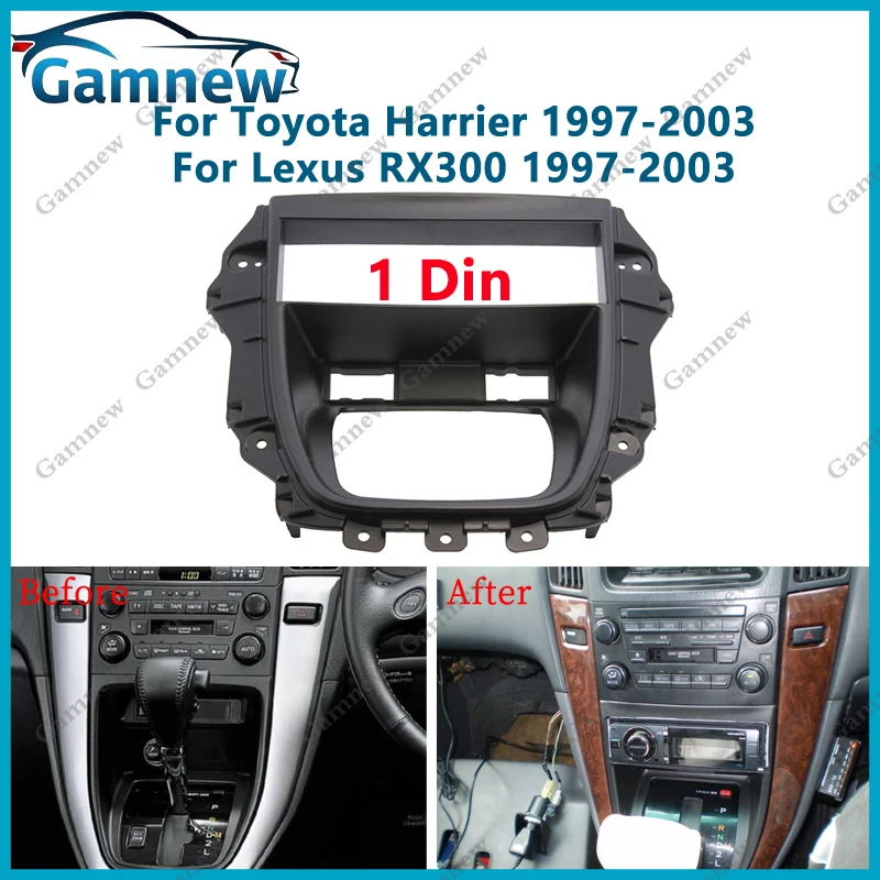 1 Din Car Radio Fascia For Toyota Harrier Lexus RX300 1997-2003 Stero Surroud Panel CD Audio Frame Trim Kit