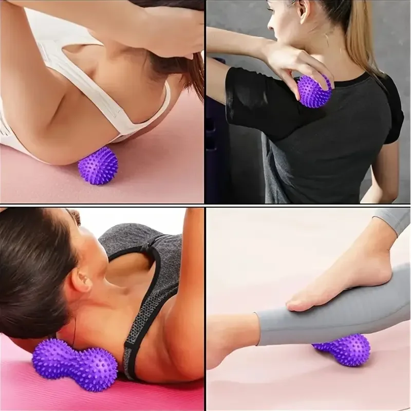 Spiky Massage Ball Hard Spiky Massage Ball Roller Set Professional Physical Therapy Massage Balls for Myofascial Release Trigger