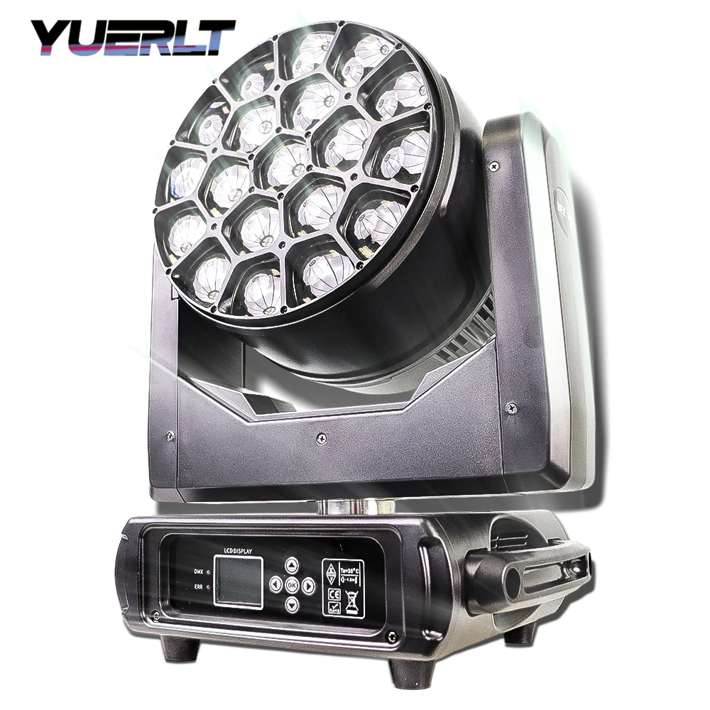 

Yuer NEW 19X40W RGBW 4IN1 LED Big Bee Eye Moving Head Light Wash Zoom Beam Spot Stage Effect For DJ Disco Party Wedding Club