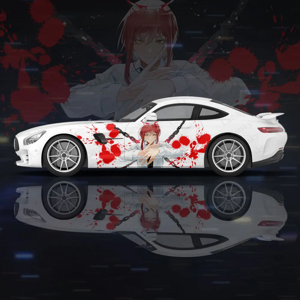 Makima Anime girl 2pcs Car Sticker for Universal Car Decal Car Sticker Univers Car Stickers Chainsaw Man Car Side Body Decal
