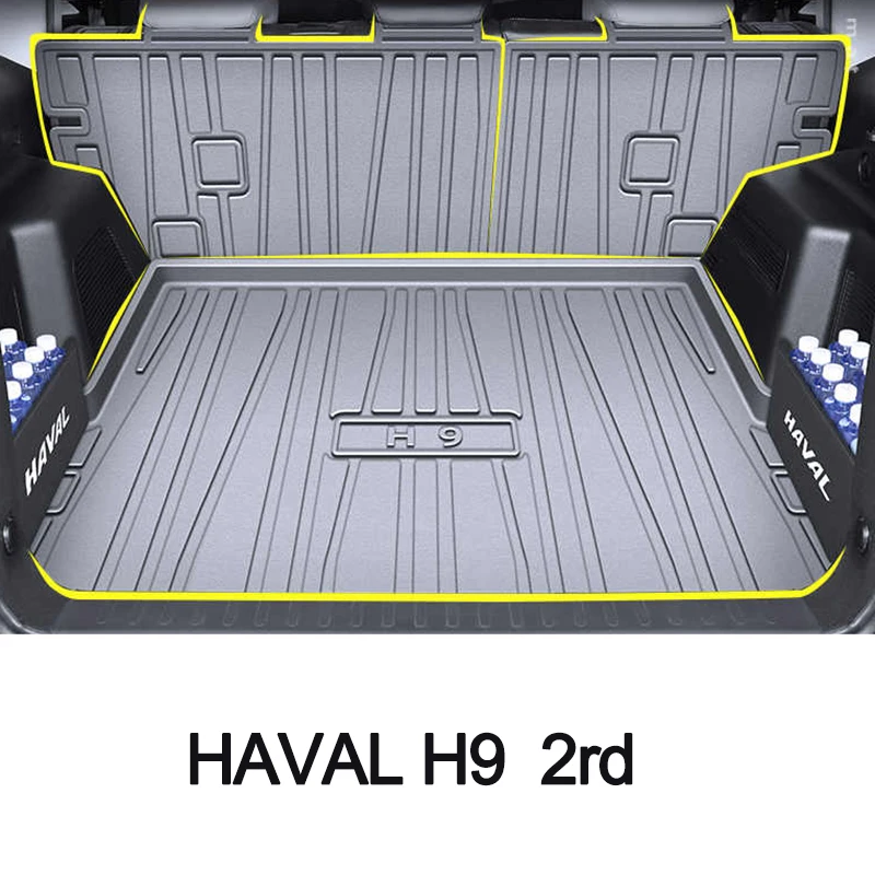 For GWM Haval H9 2rd 2024 5 Seat Car Accessories Cargo Liner Specialized TPE Trunk Floor Mat Waterproof Durable Carpet