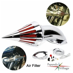 Motorcycles Chrome Aluminum Cone Spike Air Cleaner Kit Motorcycle Air Filter Intake Induction Kit For Honda VTX 1300 VTX1300