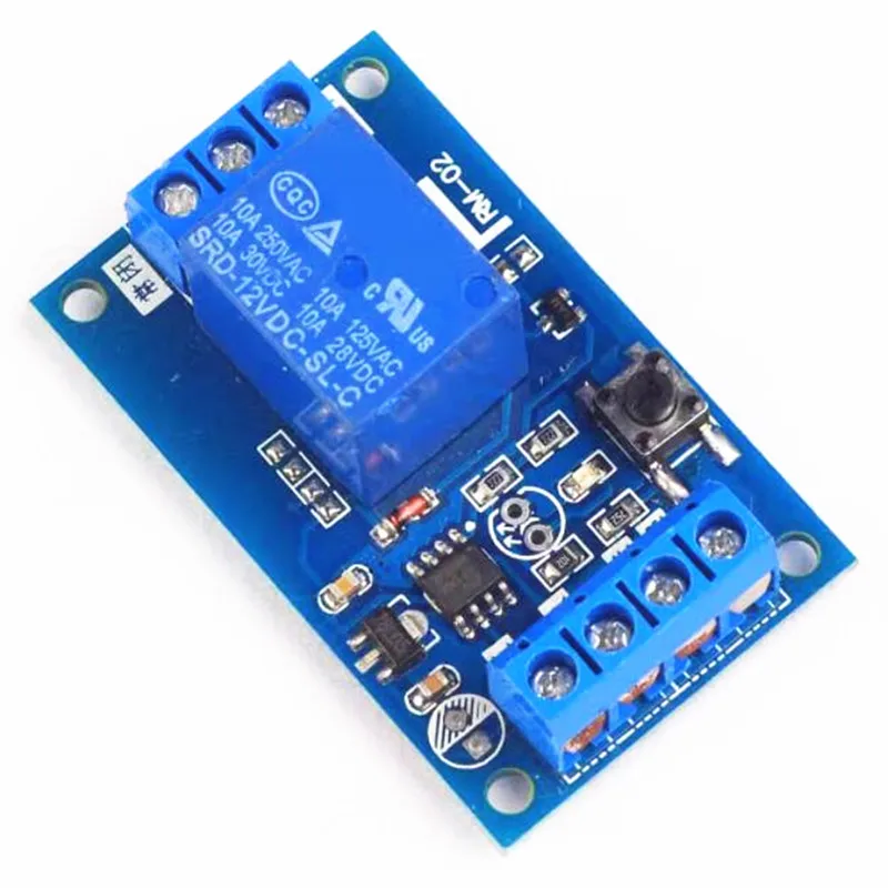 12V Single Button Bistable Relay Module Car Modification Switch One Button Start and Stop Self-locking Power Supply Relay Board