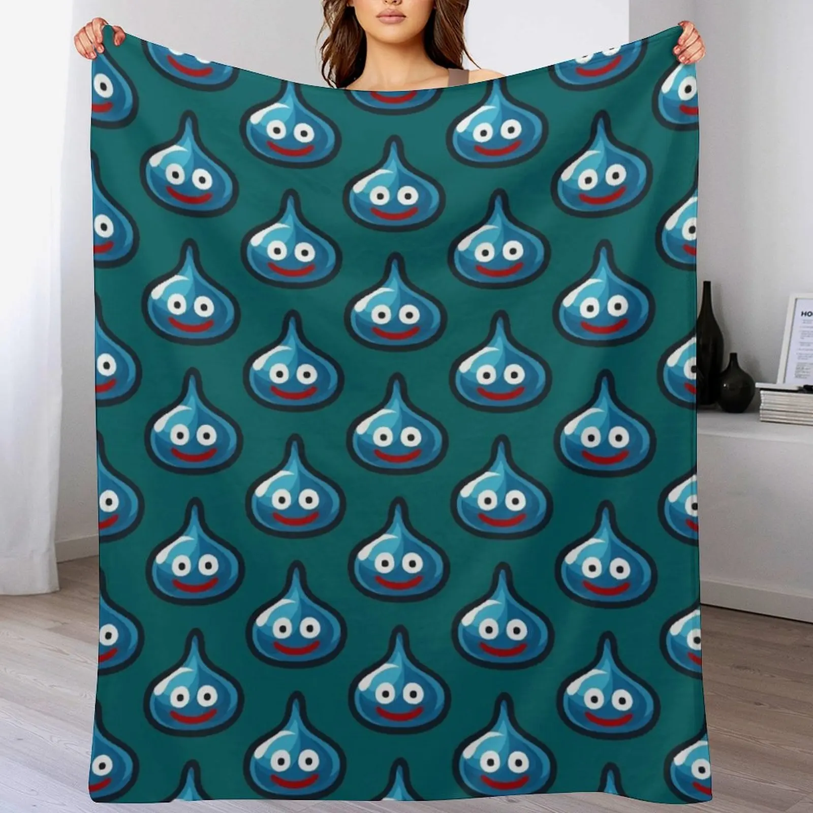 

A slime draws near! Throw Blanket Single sofa bed Luxury Warm Blankets