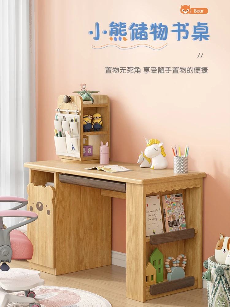 Cartoon Desk Modern Minimalist Bedroom Study Table Environmental Protection with Bookshelf Student Economical Writing Desk Desk