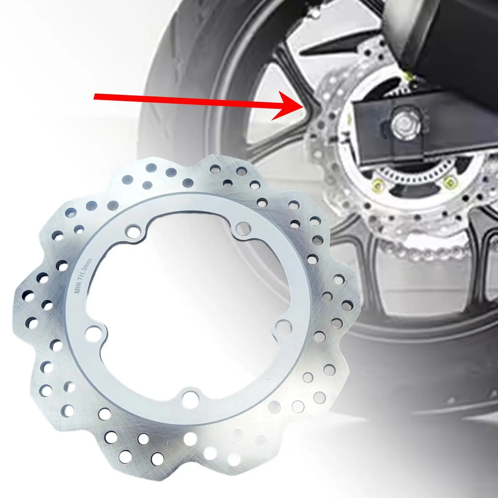 

Motorcycle Rear Brake Disc Rotor Reliable Metal Bike Brakes Part for Honda NC700S NC750 CTX700