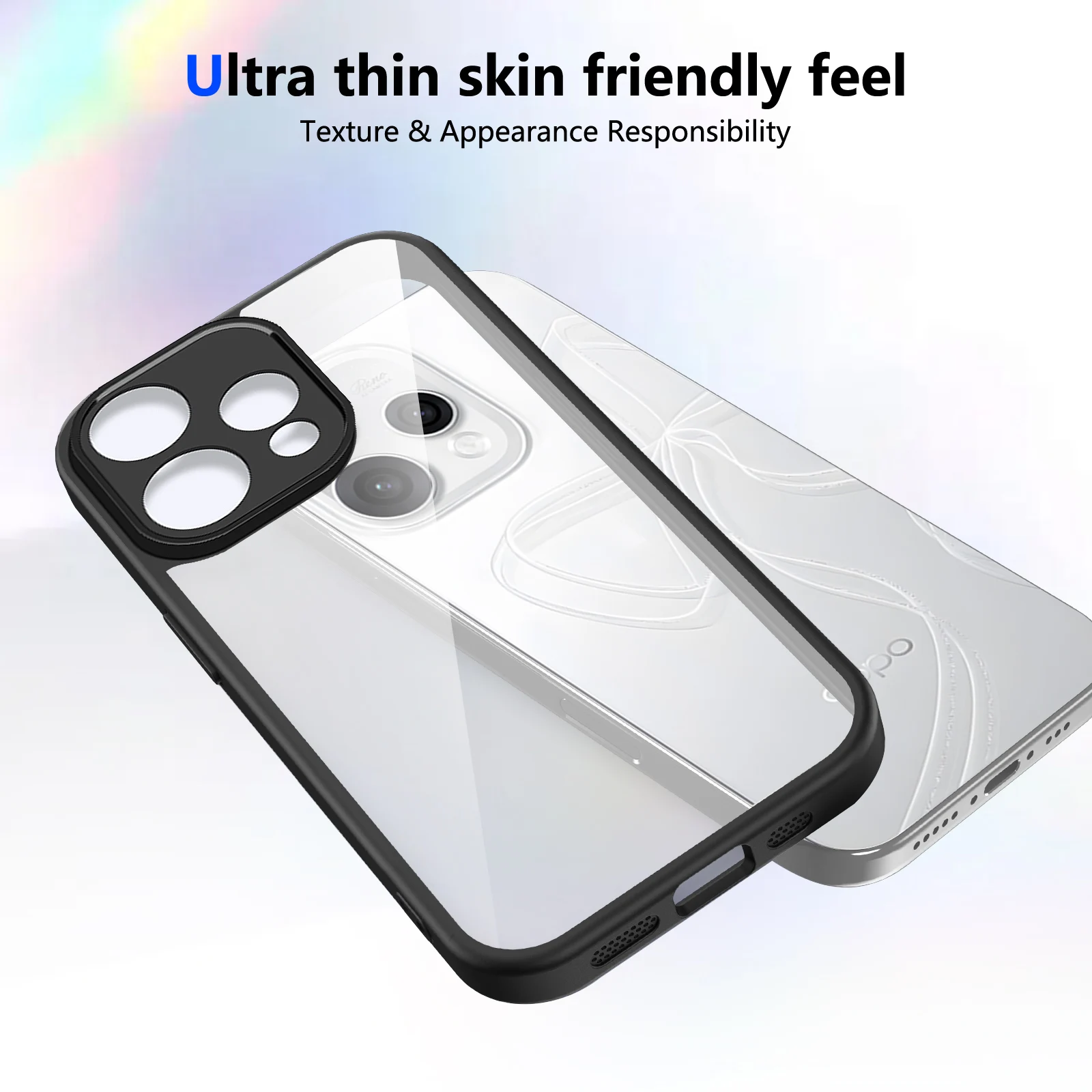 Oppo Reno15 CPH2825 Hülle mit Silikon-Bumper Stoßfest Transparente Rückseite Matte Handyhülle für Oppo Reno 15 Reno15 5G