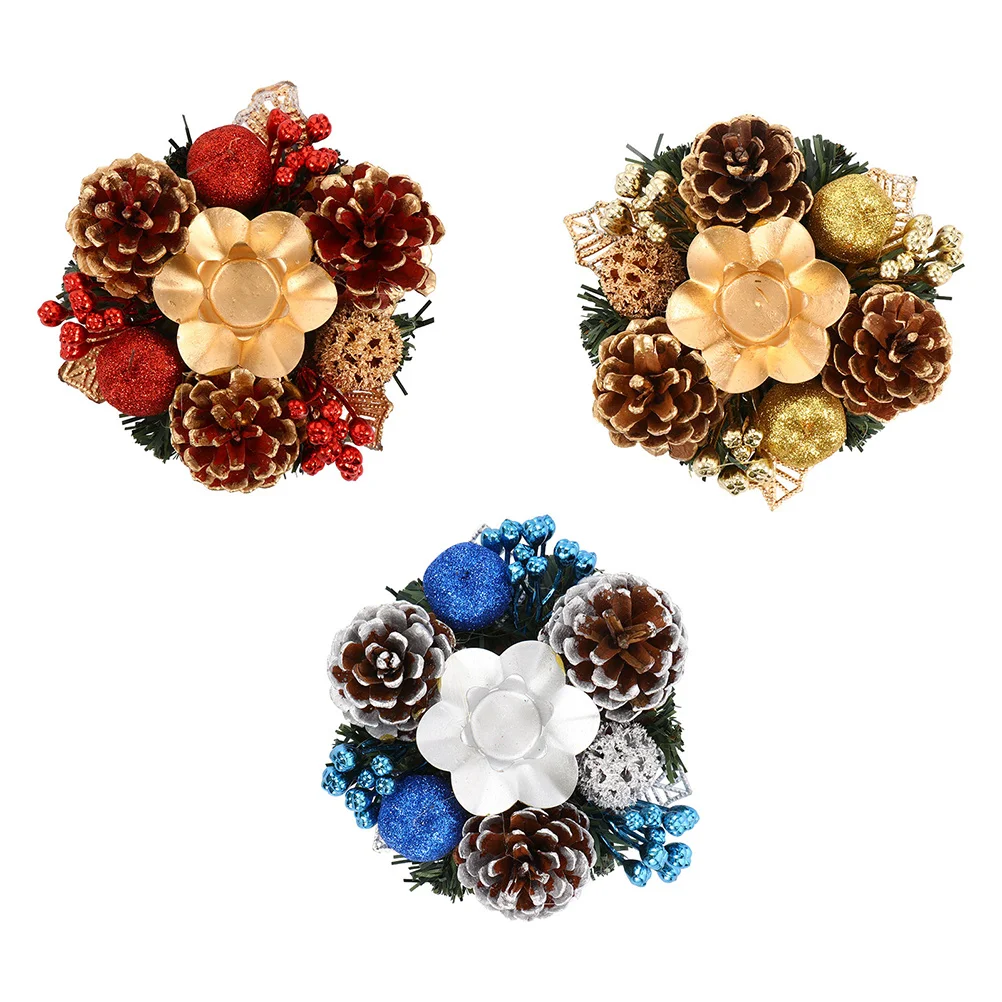 3 قطعة حامل عيد الميلاد حامل شموع حرفي رائع لديكور الحفلات حامل شمعدان عيد الميلاد حامل شموع منزلي