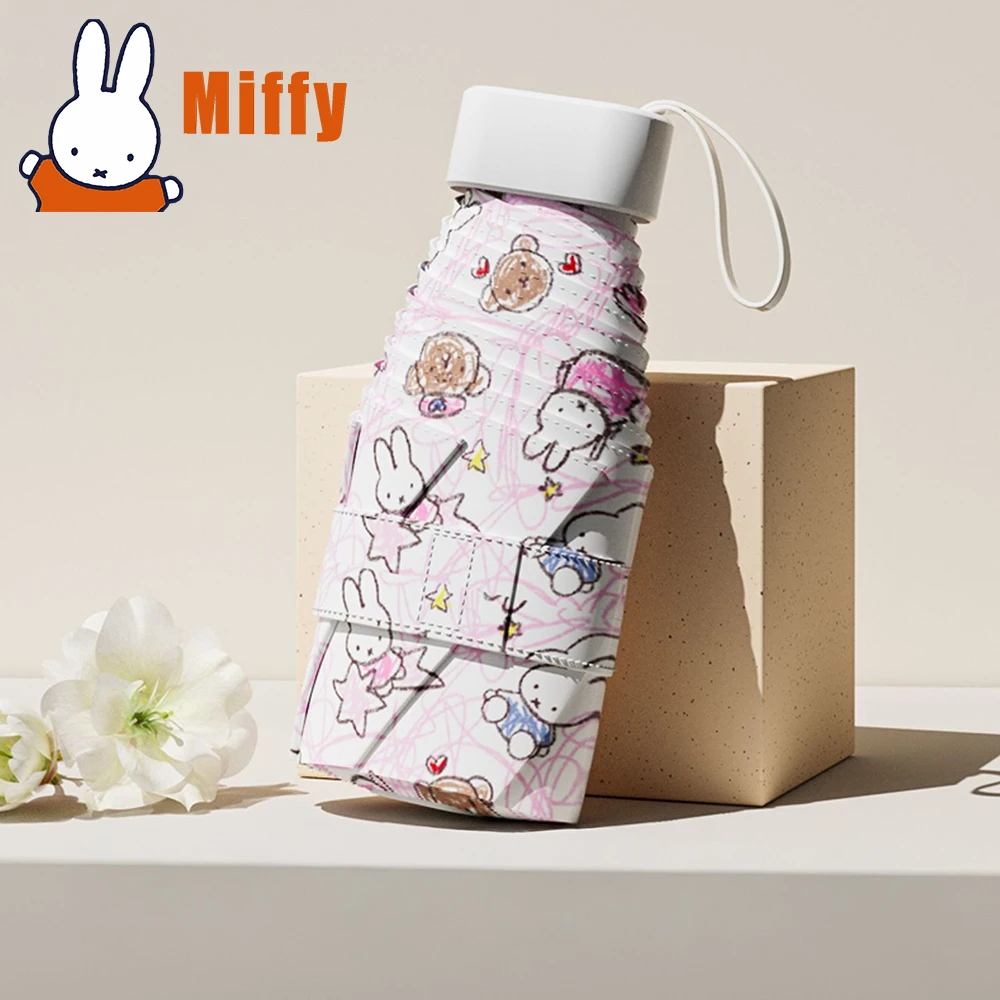 

Kawaii Miffy 15CM Mini Portable Umbrella Cute Sun Protection UV Blocking Umbrella Mini Small Pocket Rain Sun Parasol Girl Gift