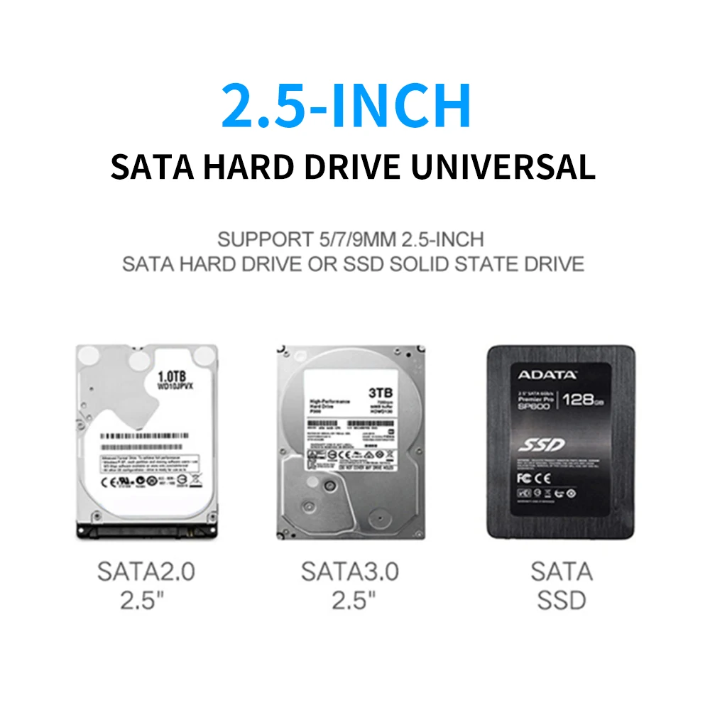 TISHRIC Adattatore SATA a USB-C 2 in 1 Cavo HDD/SSD esterno USB 3.0 per laptop, PC, Mac - SATA III a 22 pin a Type-C/USB-A