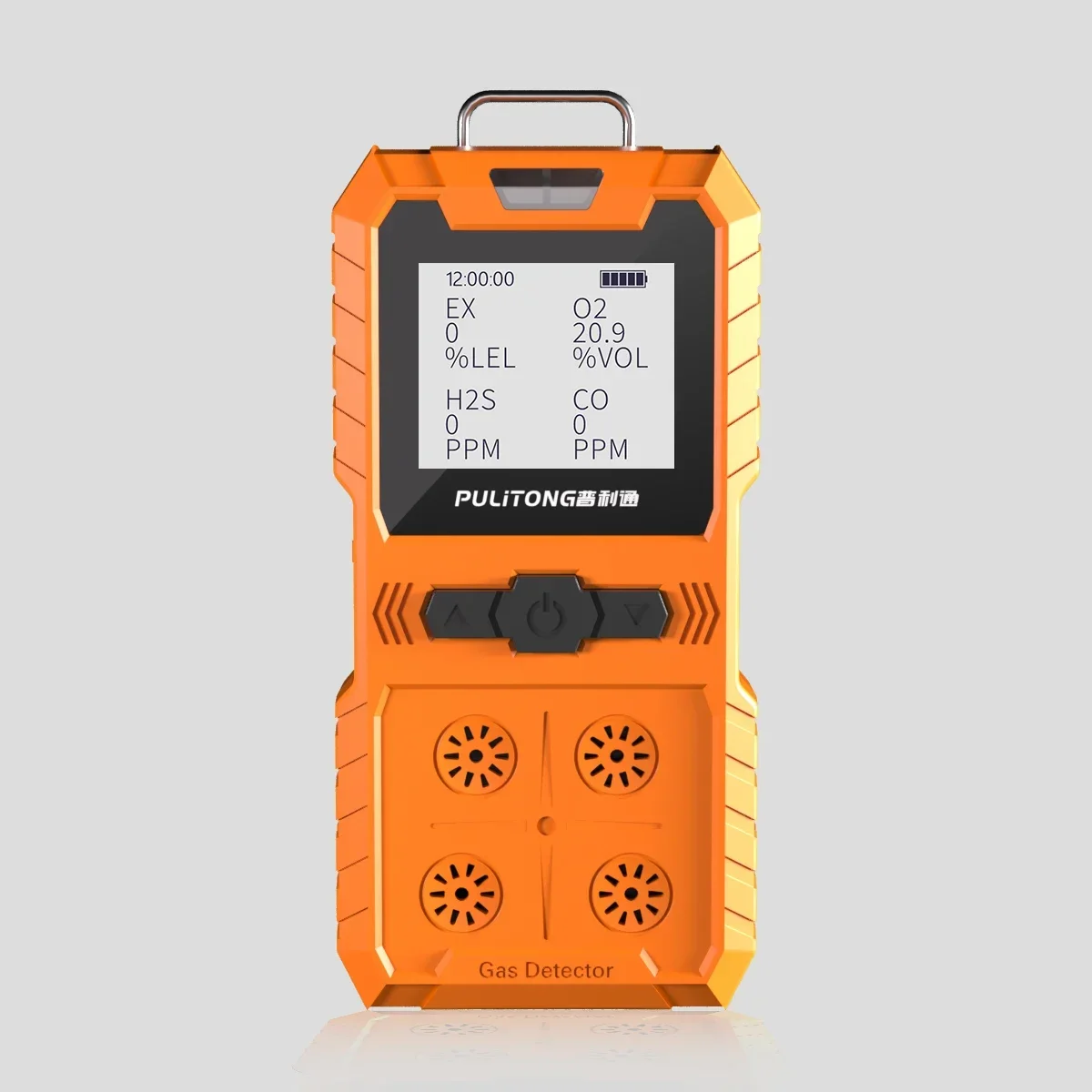 Portable Gas Detector, H2S, O2, CO and LEL 4 Gas Monitor with Sound Light Vibration Gas Alarm