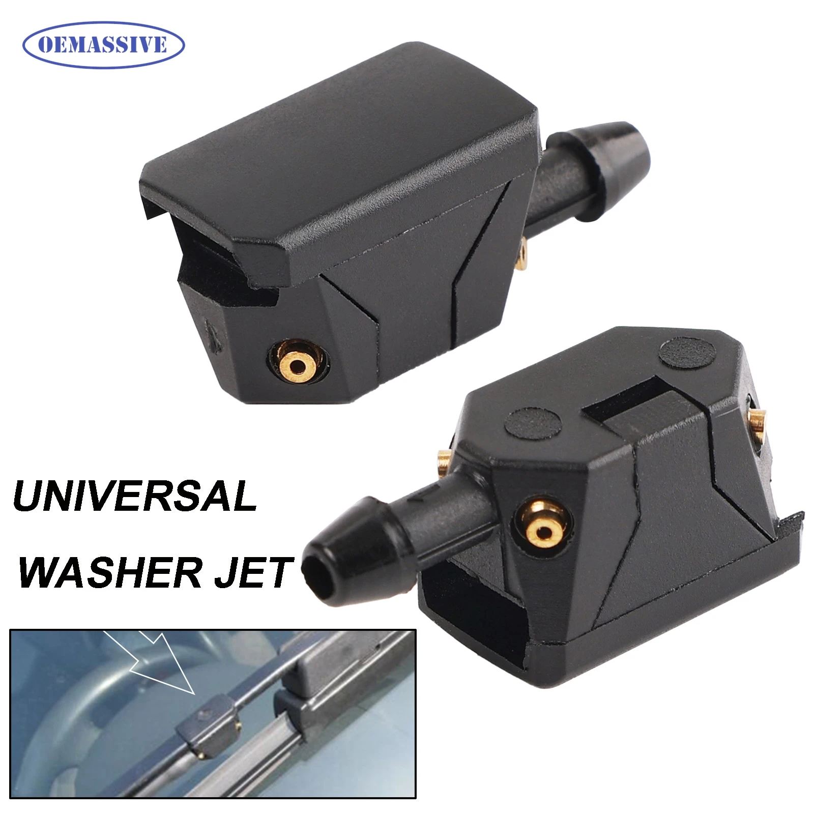 Universal Front Windscreen Windshield Washer Jet Nozzles 4 Way Jets Ajustable Fits 9mm 8mm Width 4mm Thickness Arm Clean Window