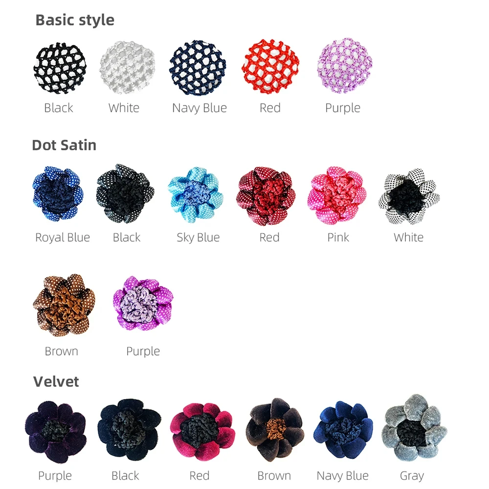 Moda donna ragazze 1PC Bun Cover Candy Color Hair Net Ballet Dance fasce elastiche per capelli Crochet Solid Headwear accessori per capelli