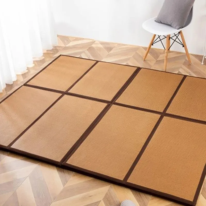 Folding Japanese Comfortable Tatami Mattress Mat Rectangle Large Foldable Floor Rattan Mat For Baby Sleeping Play Mat Flooring ﻿