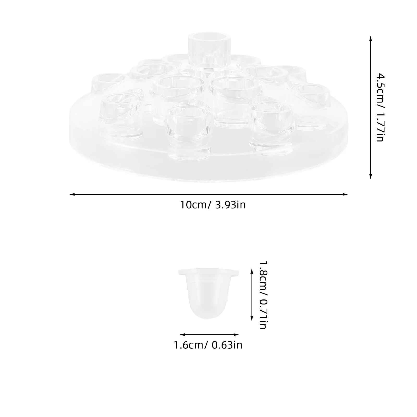 1 مجموعة سيليكون الصباغ حامل الكأس واضح جولة عدم الانزلاق قاعدة متعددة ثقوب الوشم الحبر كأس حامل للفنانين وعشاق ماكياج