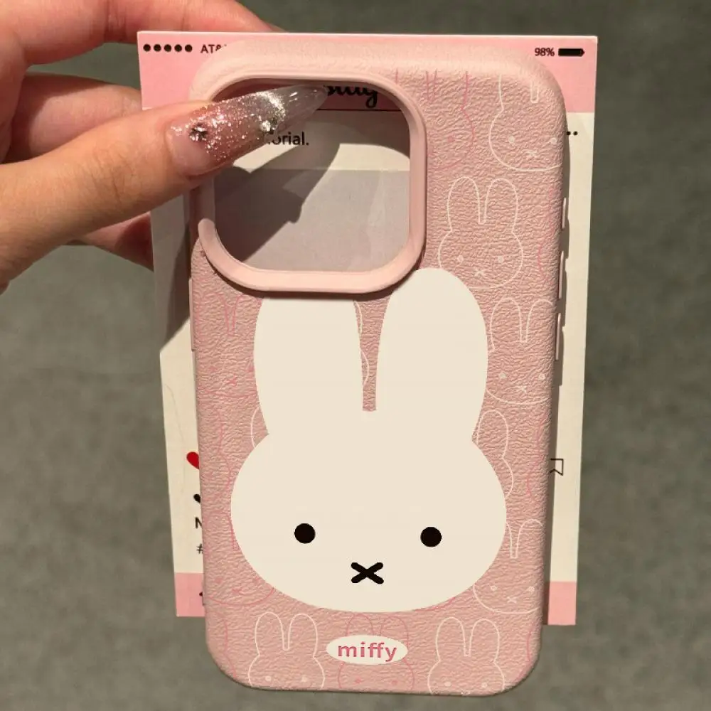 

Мягкий чехол для телефона из ТПУ с изображением кролика Миффи, подходит для iPhone 11, 12, 13, 14 Pro Max, розовый чехол с мультяшным кроликом, подарок на вечеринку