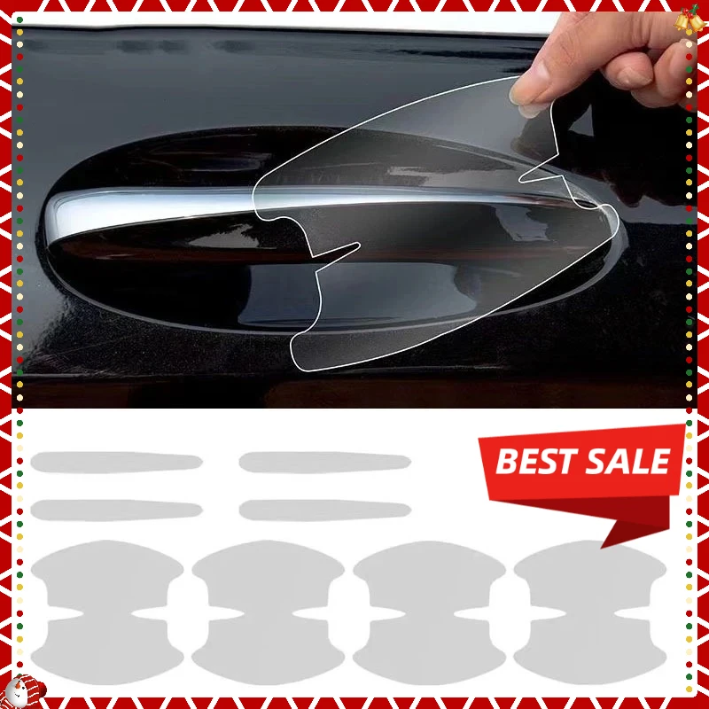 ユニバーサルカードアハンドル傷防止フィルム – 4/8個入りクリアドアボウル保護ステッカー、塗装面保護オートアクセサリー