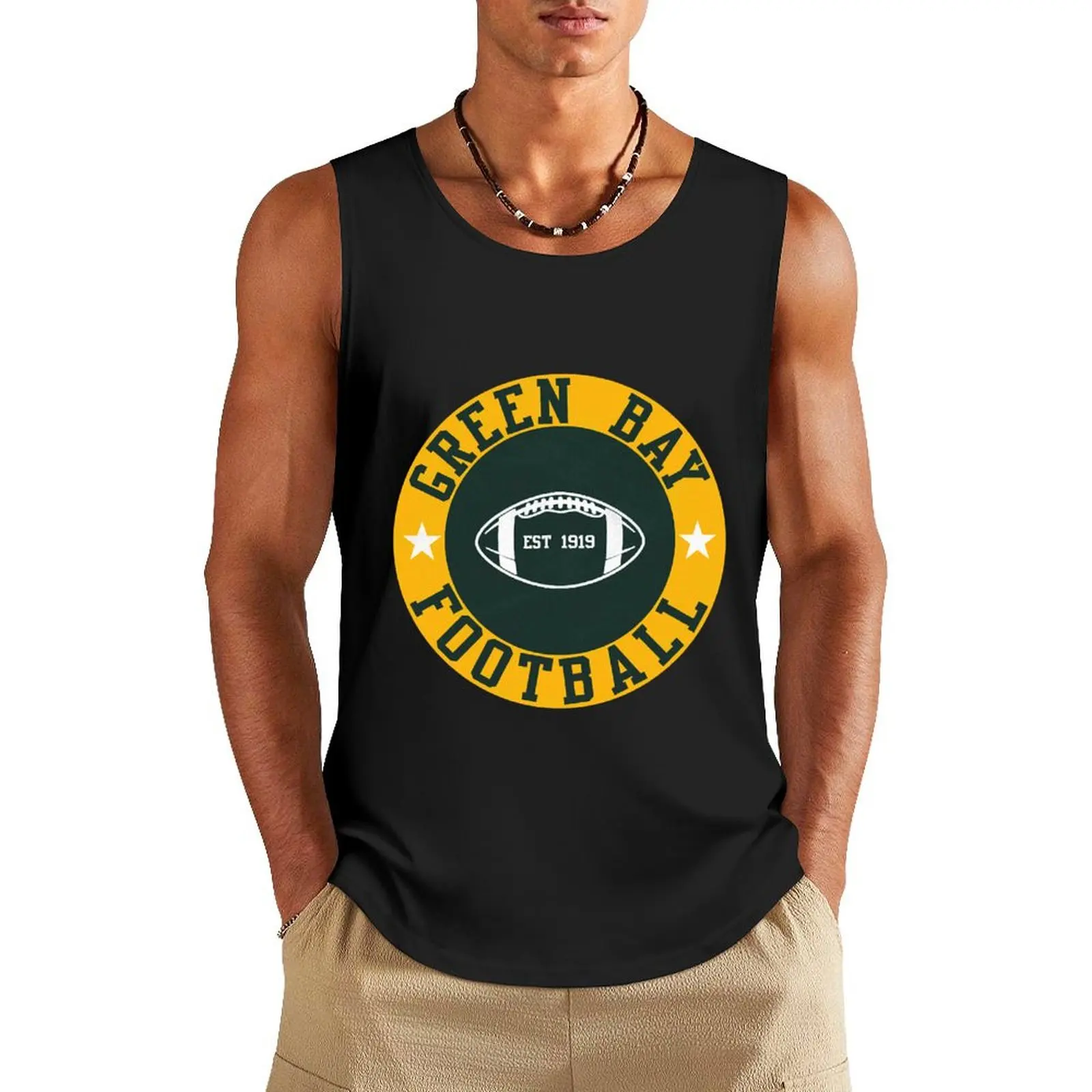 

Green Bay Football Tank Top sleeveless gym shirt man fitness bodybuilding t-shirt