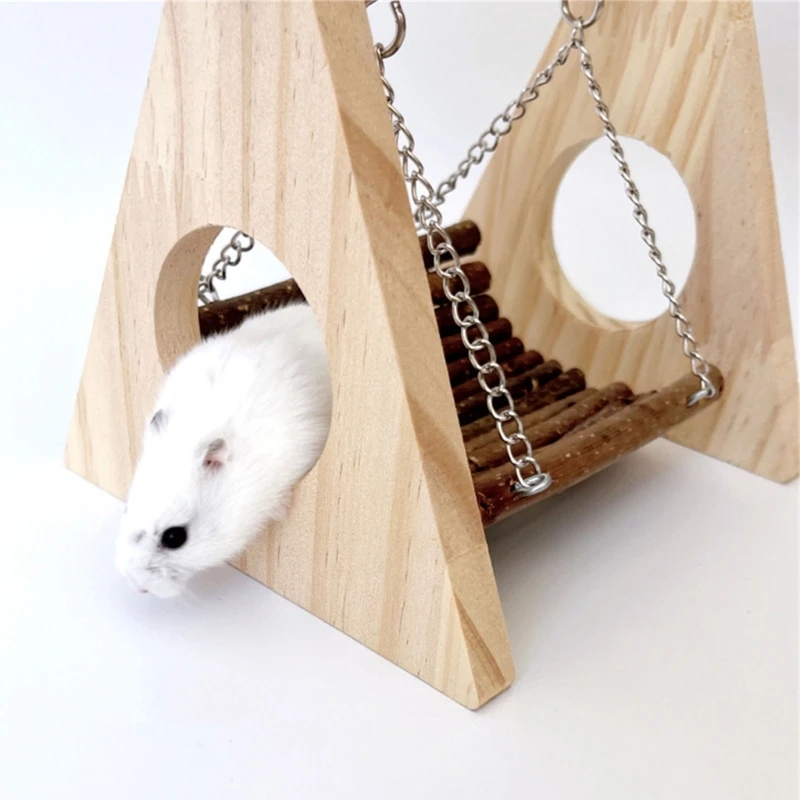 

Multifunctional Wooden Cage Swing For Birds Promotes Chewing Play Relaxation