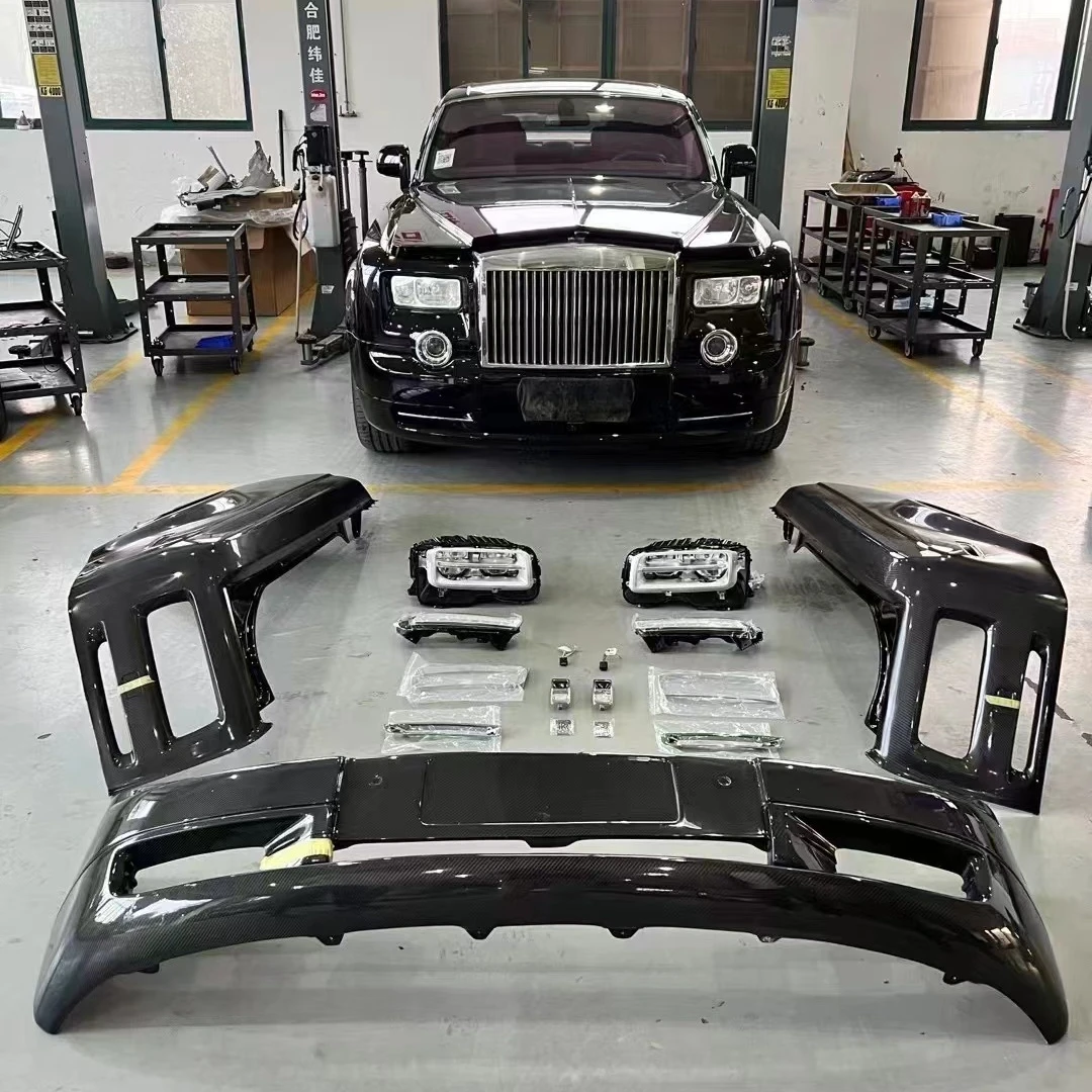 Old Style To New Style Fiberglass Car Front Bumper Grilles Side Fenders Body Kit For Rolls Royce Ghost 3TH Generations